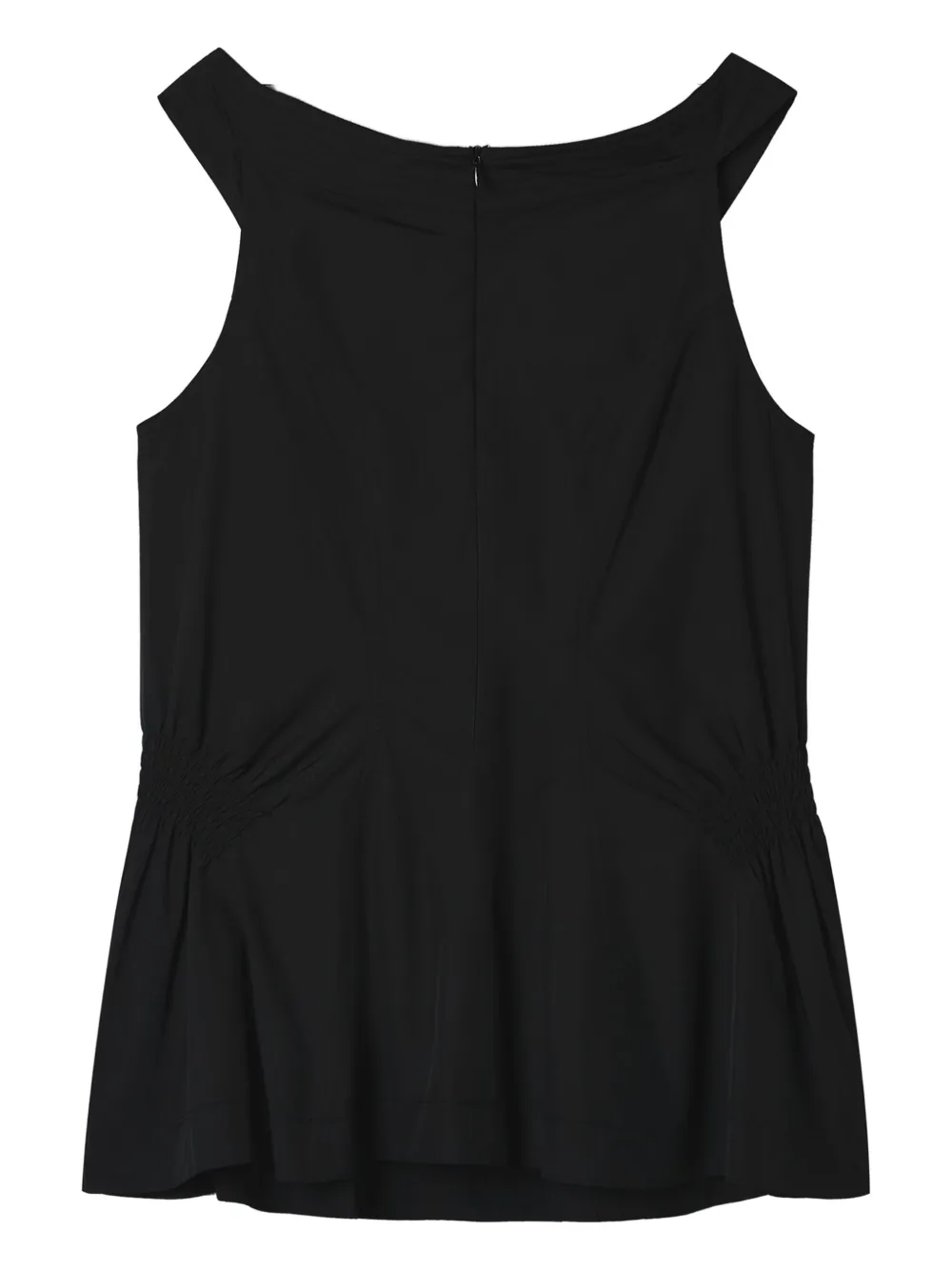 Low Classic shirred top - Zwart