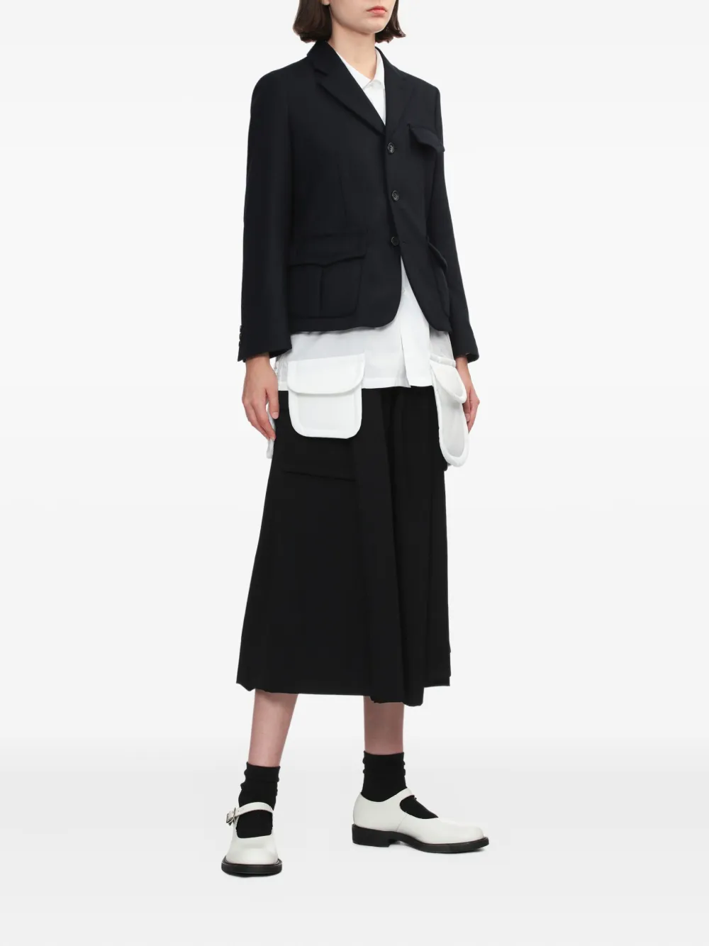 Comme Des Garçons Comme Des Garçons pleated midi skirt - Zwart