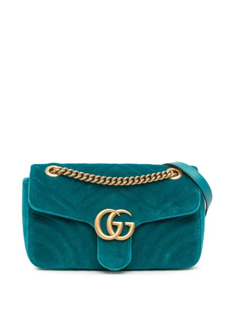 Gucci Pre-Owned 2016-2025 Medium GG Marmont Matelasse Velvet shoulder bag