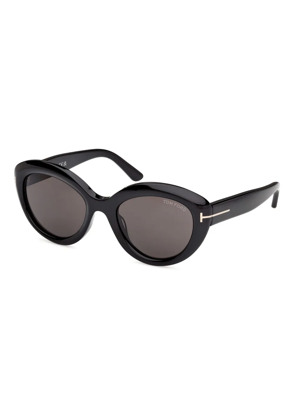 TOM FORD Eyewear Zonnebril met rond montuur - Zwart
