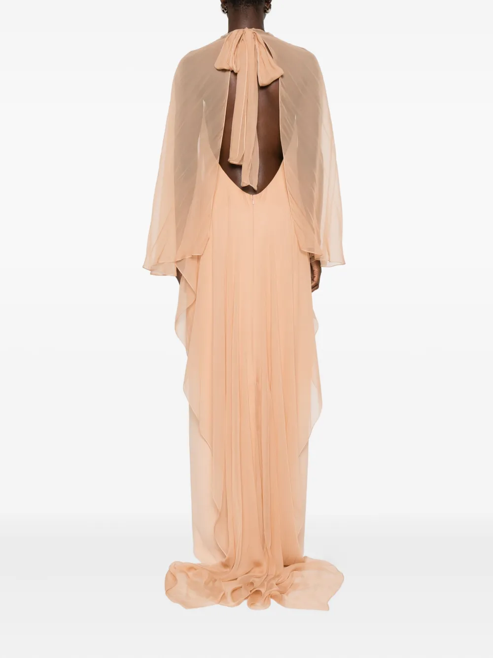 Alberta Ferretti Halterneck Overlay Dress In Pink