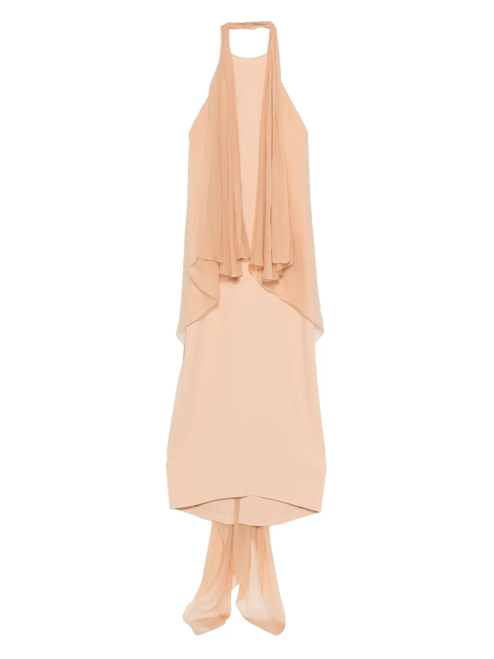 Alberta Ferretti Halterneck Overlay Dress In Pink