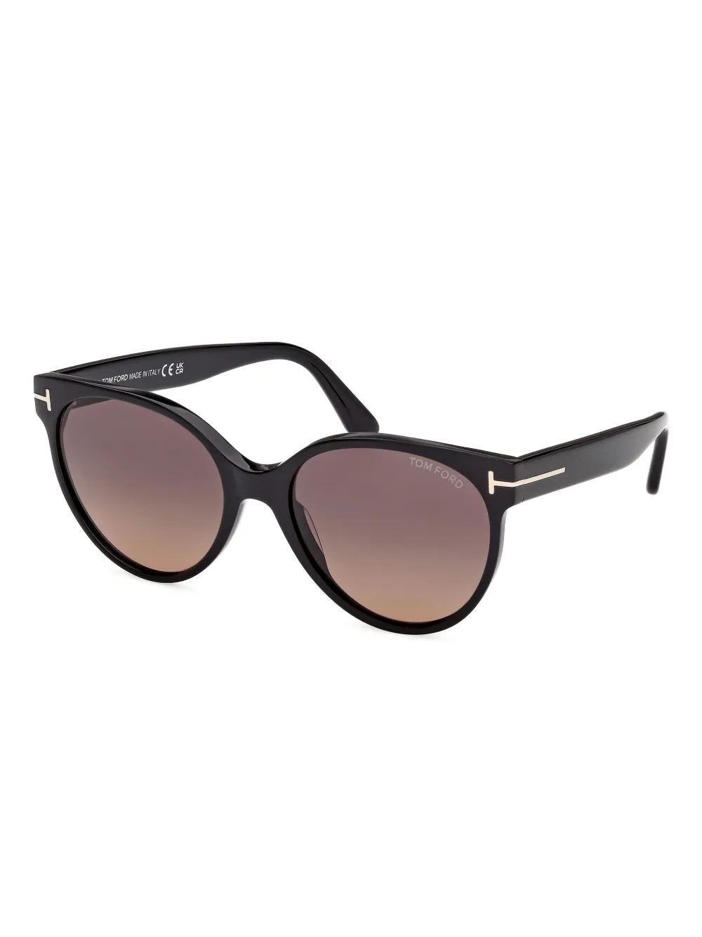 TOM FORD Eyewear Zonnebril met rond montuur - Zwart