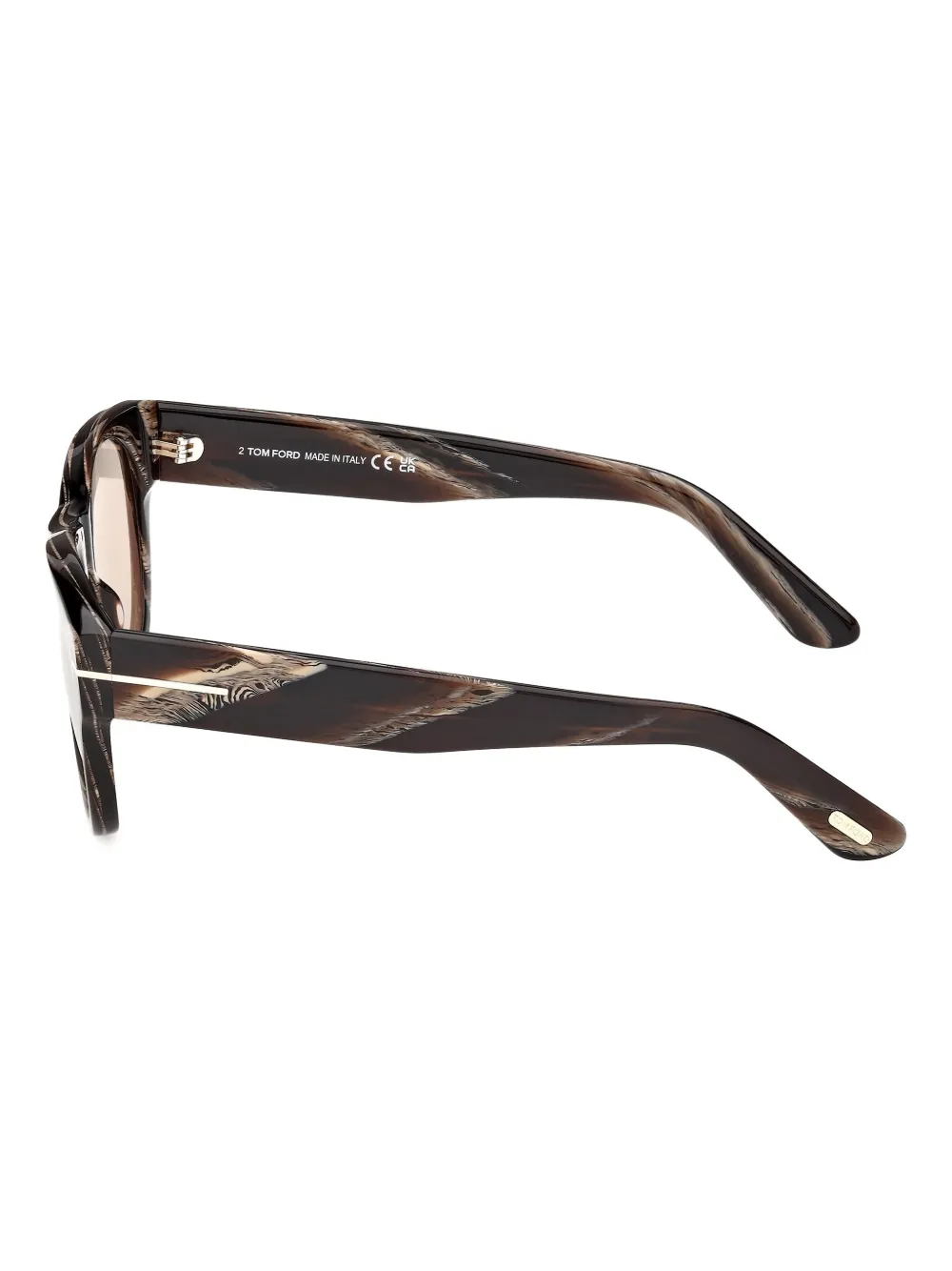 TOM FORD Eyewear Zonnebril met rond montuur Bruin