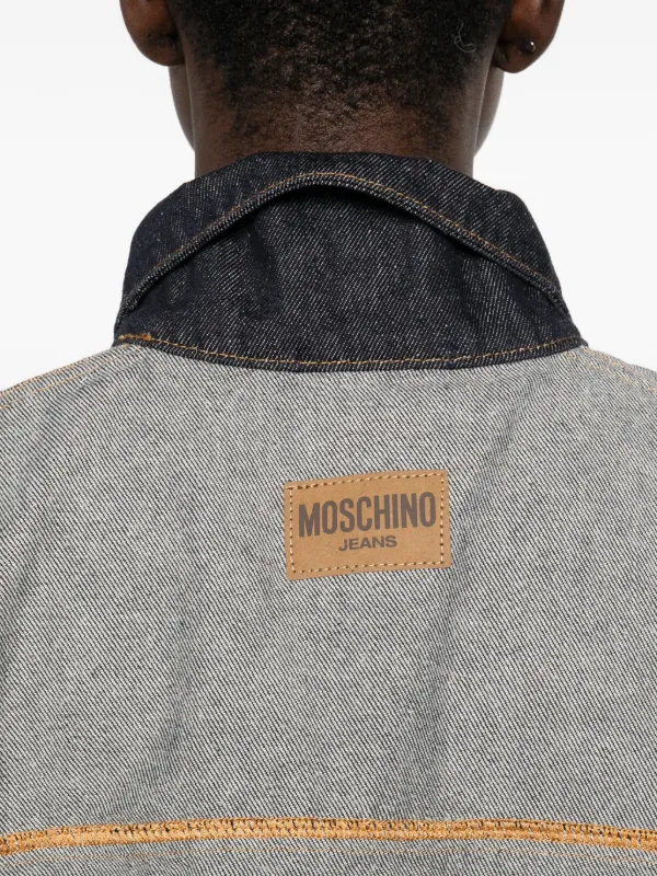 MOSCHINO JEANS Jaqueta Jeans Com Pesponto Contrastante | Cinza