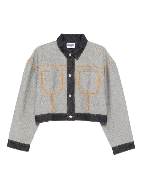 Fendi Jeans グレー ジャケット MOSCHINO JEANS コントラストステッチ 