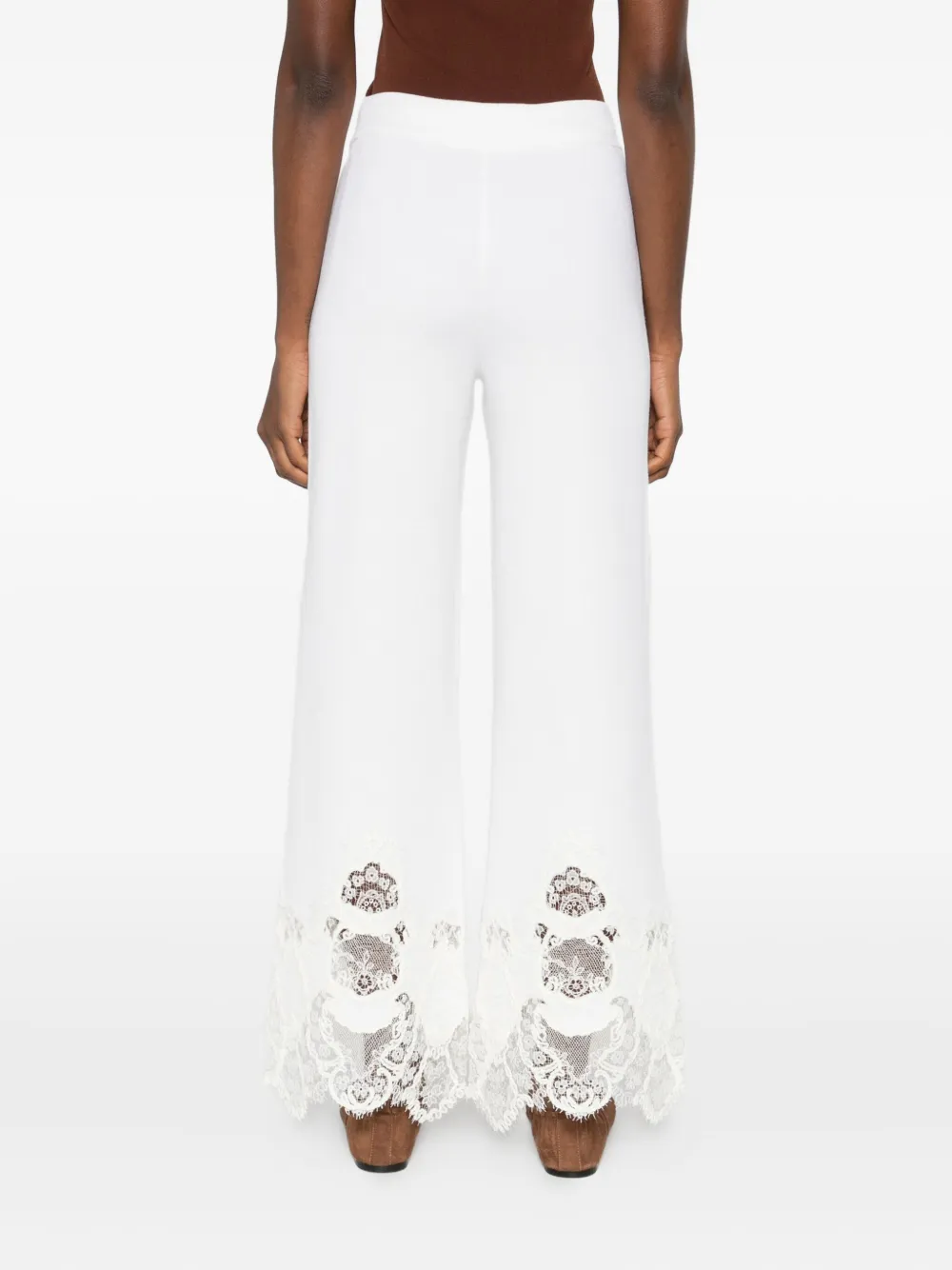 Ermanno Scervino Broek met kanten detail Beige