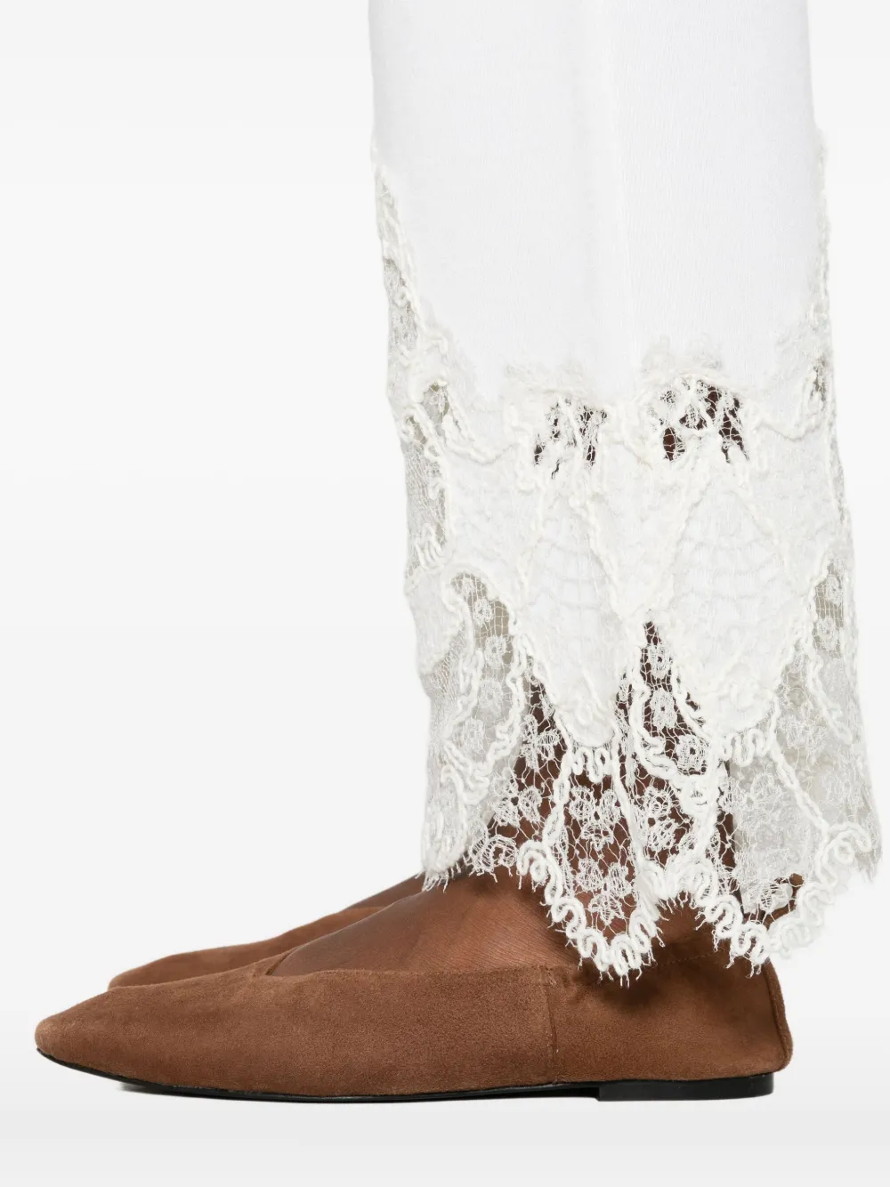 Ermanno Scervino Broek met kanten detail Beige