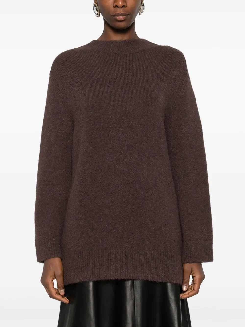 Dorothee Schumacher Loving Touch Crew-neck Sweater In Brown