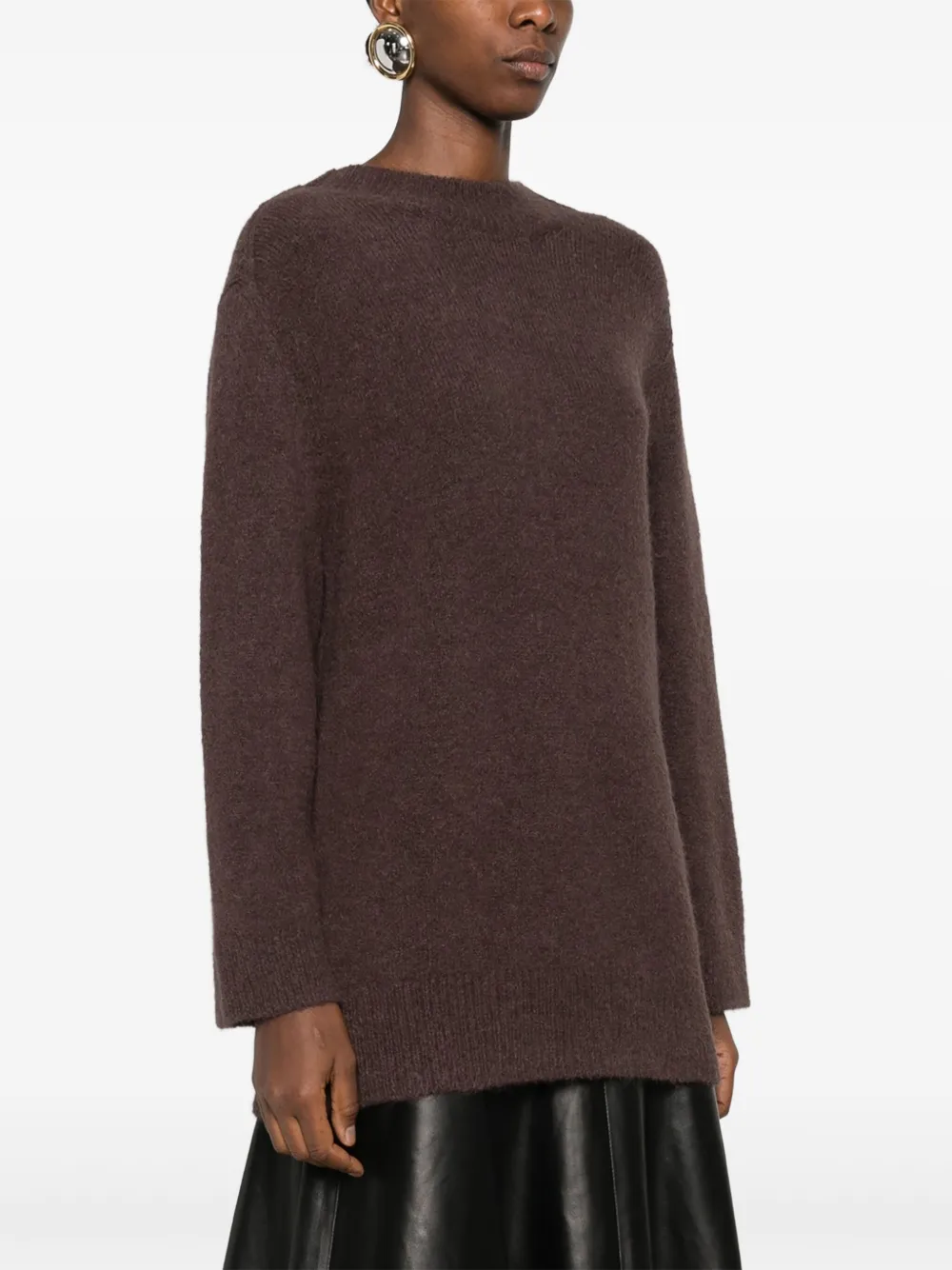 Dorothee Schumacher Loving Touch Crew-neck Sweater In Brown
