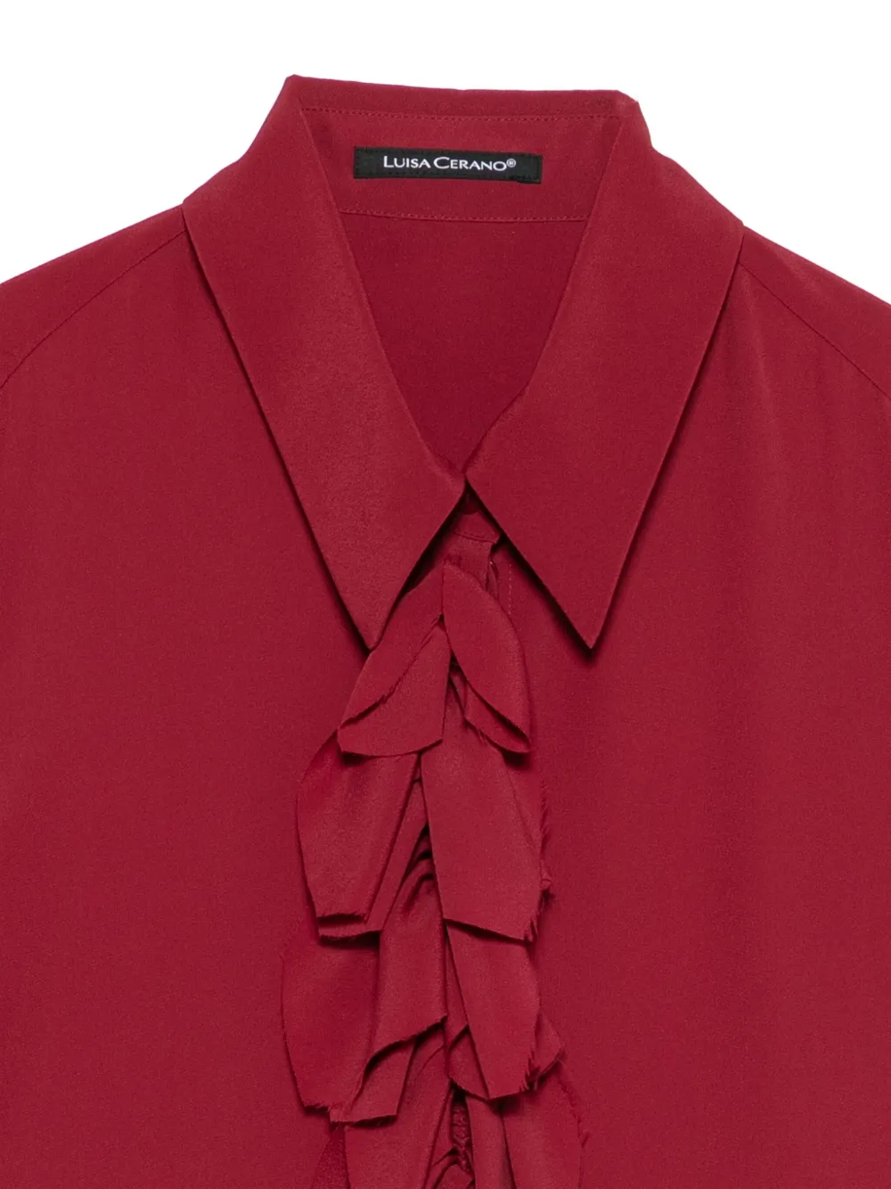 Luisa Cerano Blouse met ruches Rood