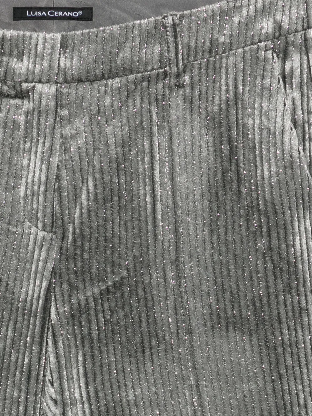 Luisa Cerano Ribfluwelen flared broek met glitter Grijs
