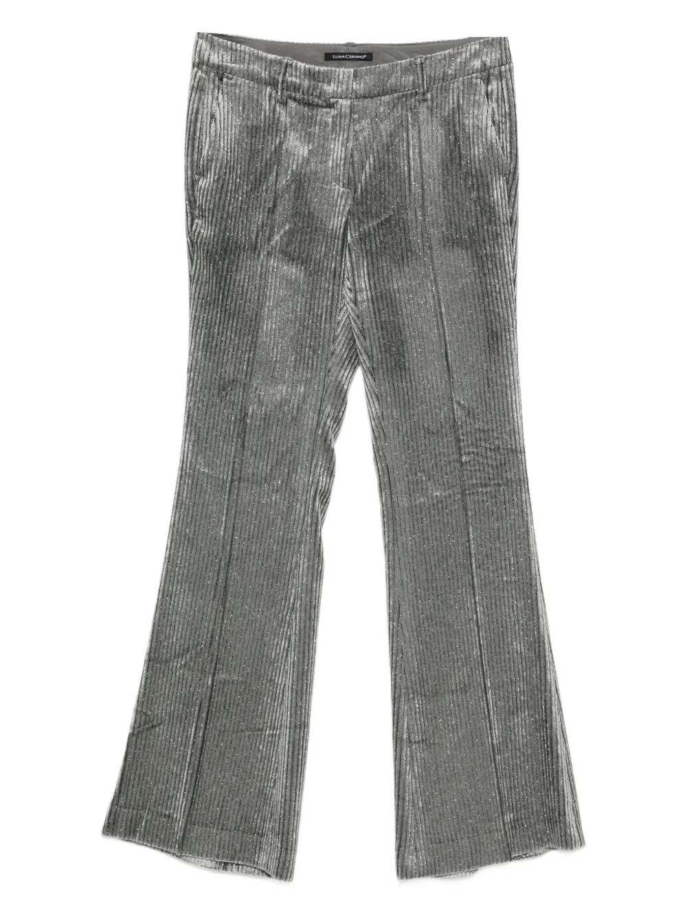 Luisa Cerano glitter-effect corduroy flared trousers | Grey | Image 1