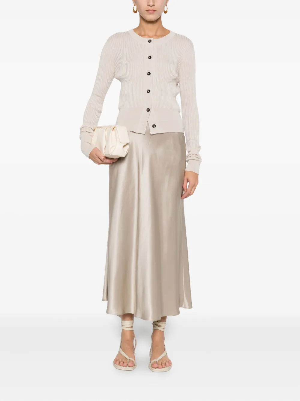 Luisa Cerano Flared straight midi-rok - Beige