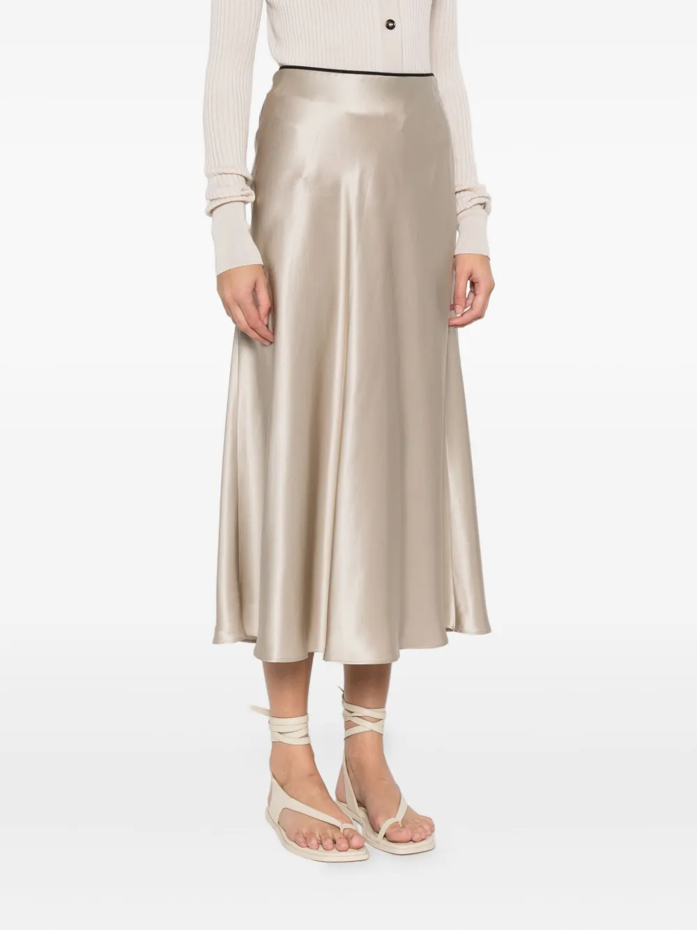 Luisa Cerano Flared straight midi-rok Beige