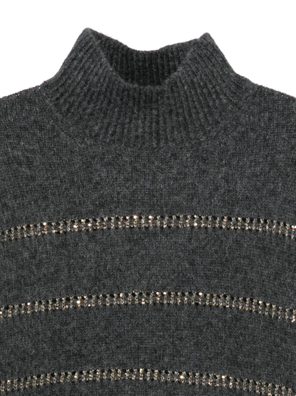 Luisa Cerano Verfraaide gebreide coltrui Grijs