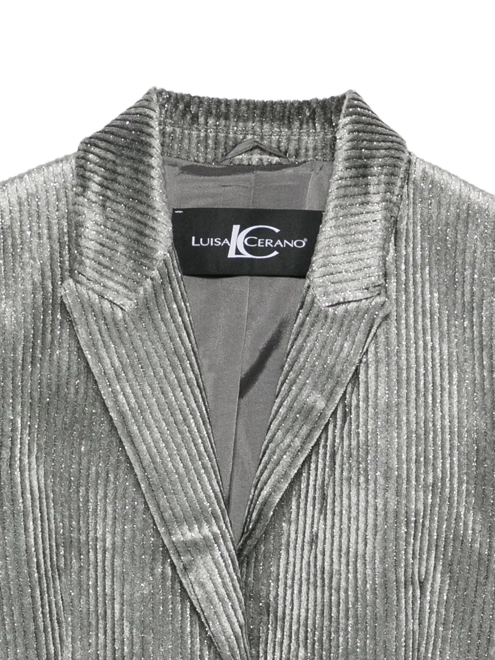 Luisa Cerano Ribfluwelen blazer met enkele rij knopen Grijs