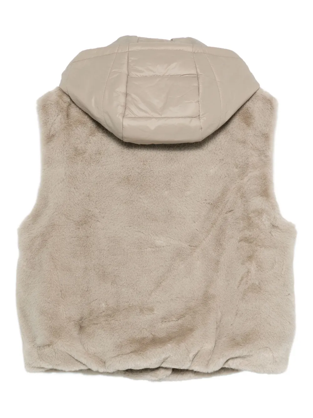 Luisa Cerano Bodywarmer met capuchon en zak Beige