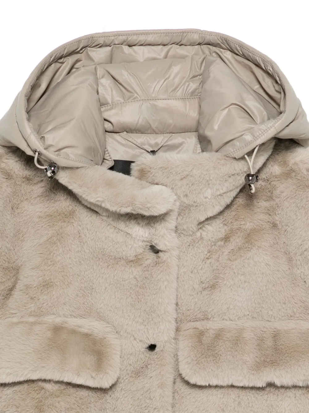 Luisa Cerano Bodywarmer met capuchon en zak Beige