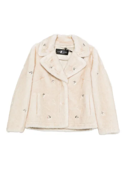 Luisa Cerano embellished faux-fur jacket
