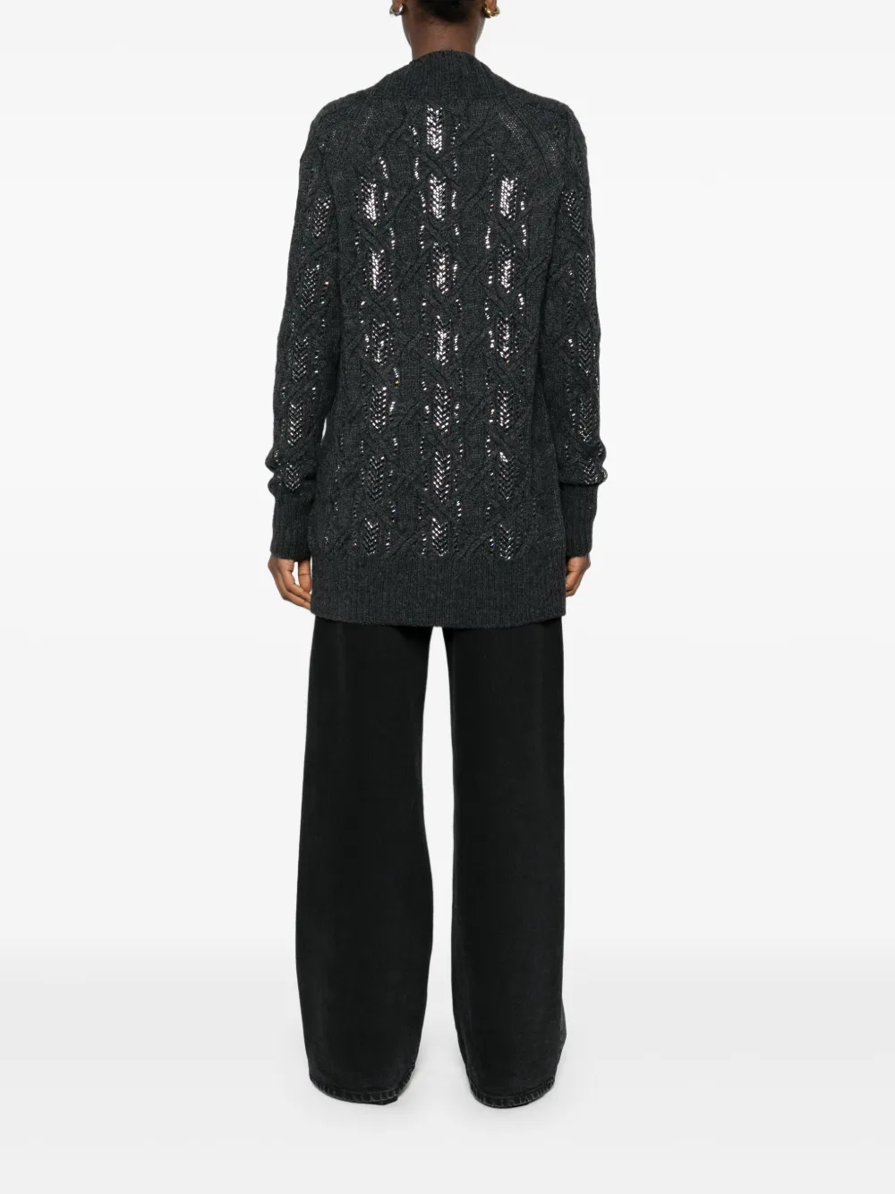 Ermanno Scervino Kabelgebreid vest Grijs