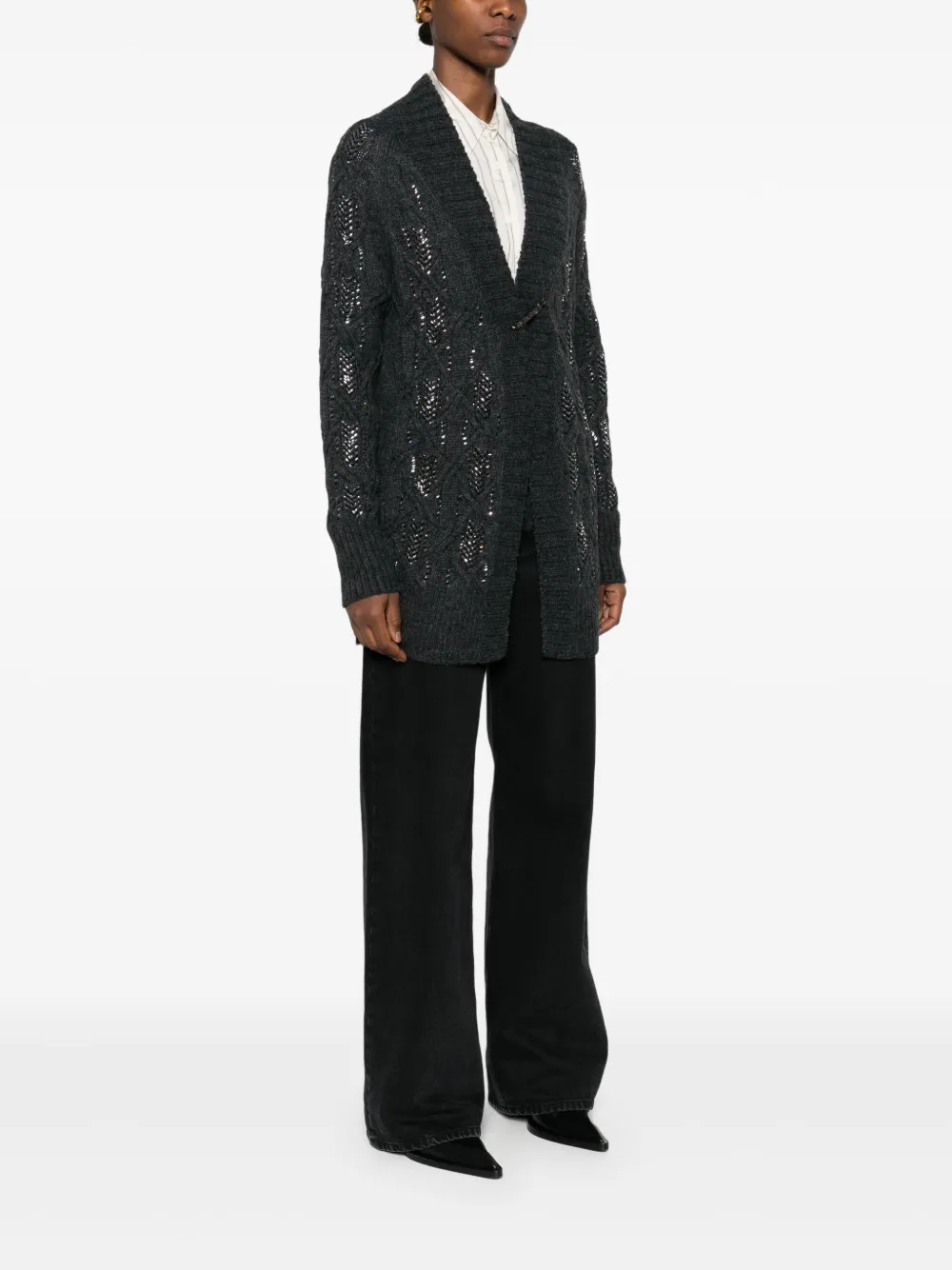 Ermanno Scervino Kabelgebreid vest Grijs