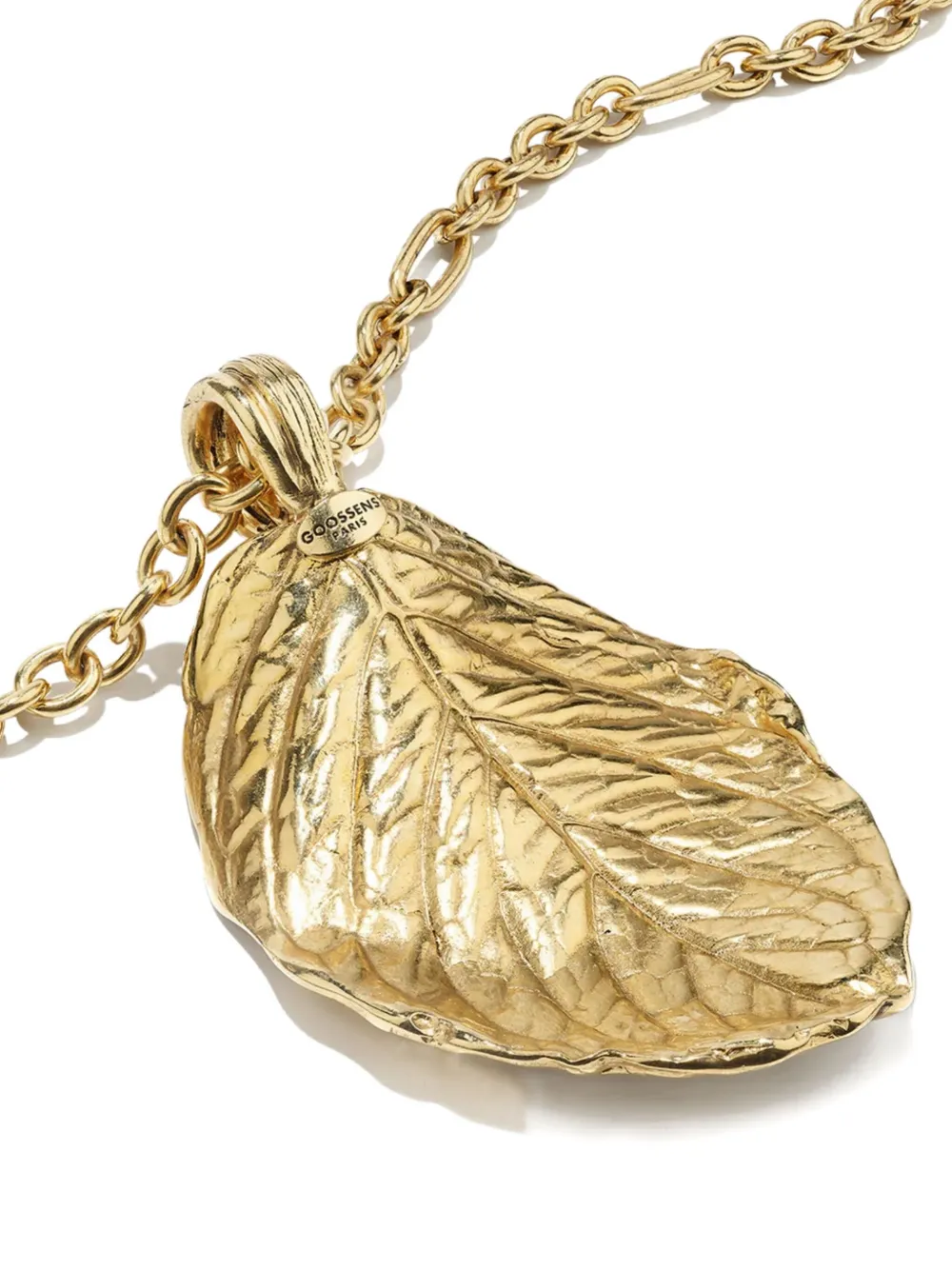 Goossens Leaf-pendant Necklace In Gold