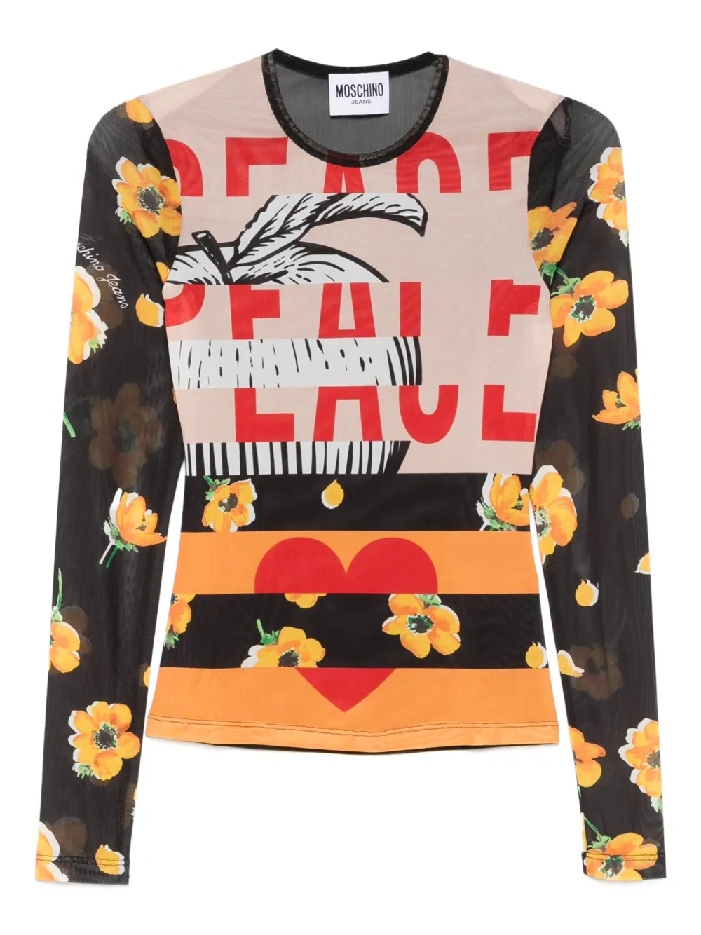 MOSCHINO JEANS floral-print long-sleeved top - Nero