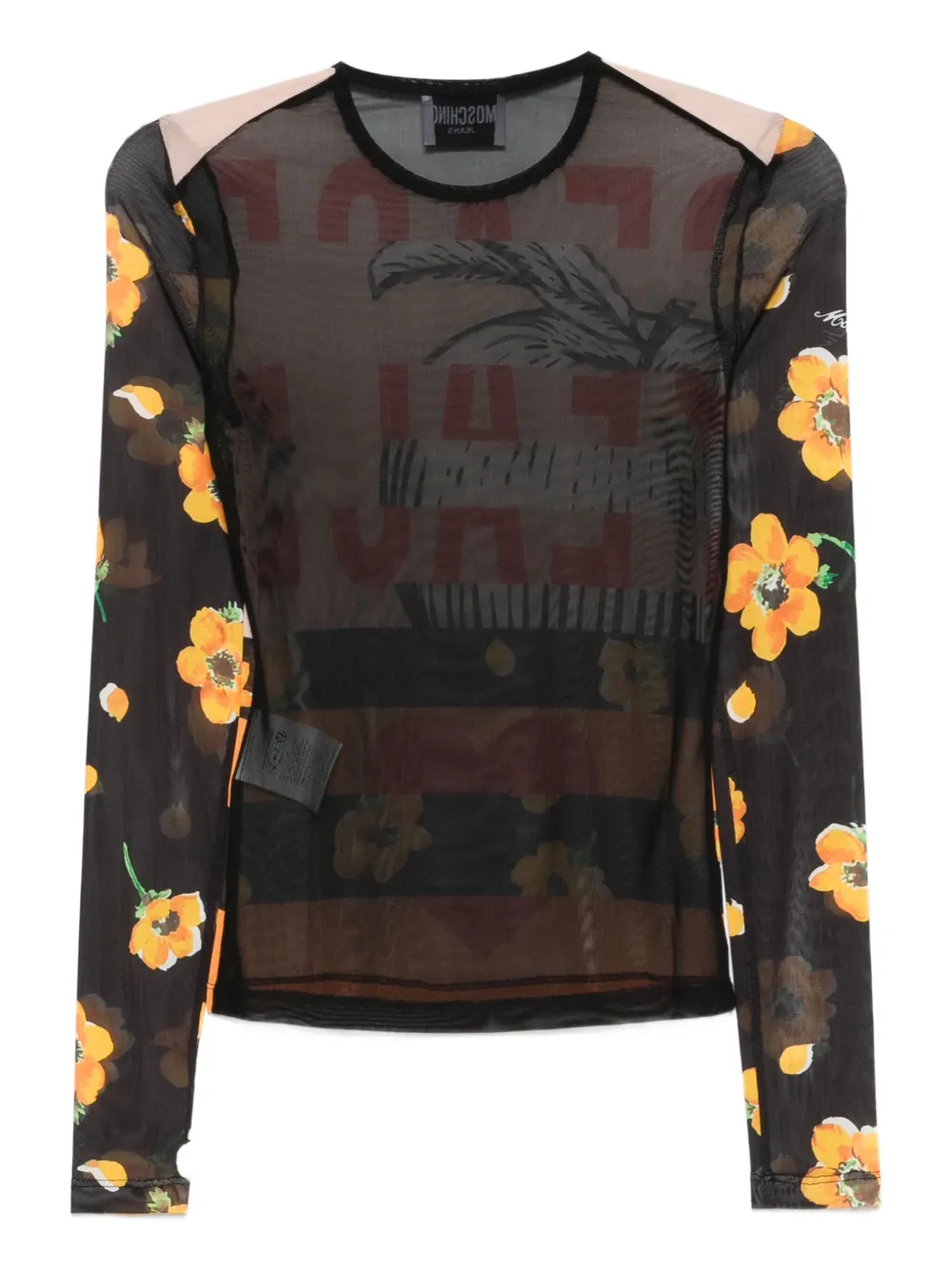 MOSCHINO JEANS Top met bloemenprint Zwart
