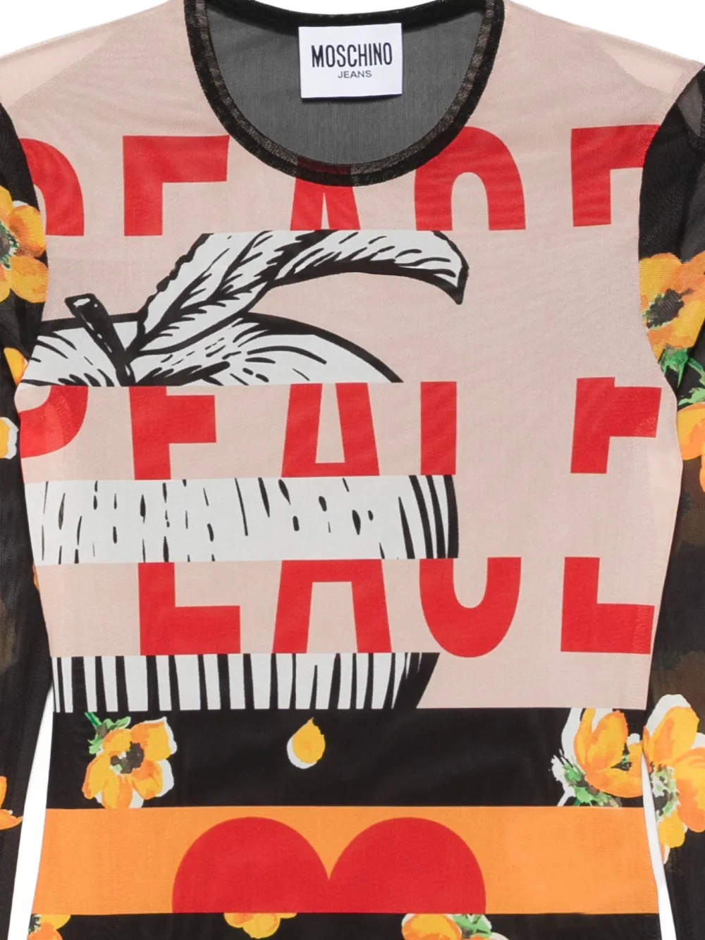 MOSCHINO JEANS Top met bloemenprint Zwart