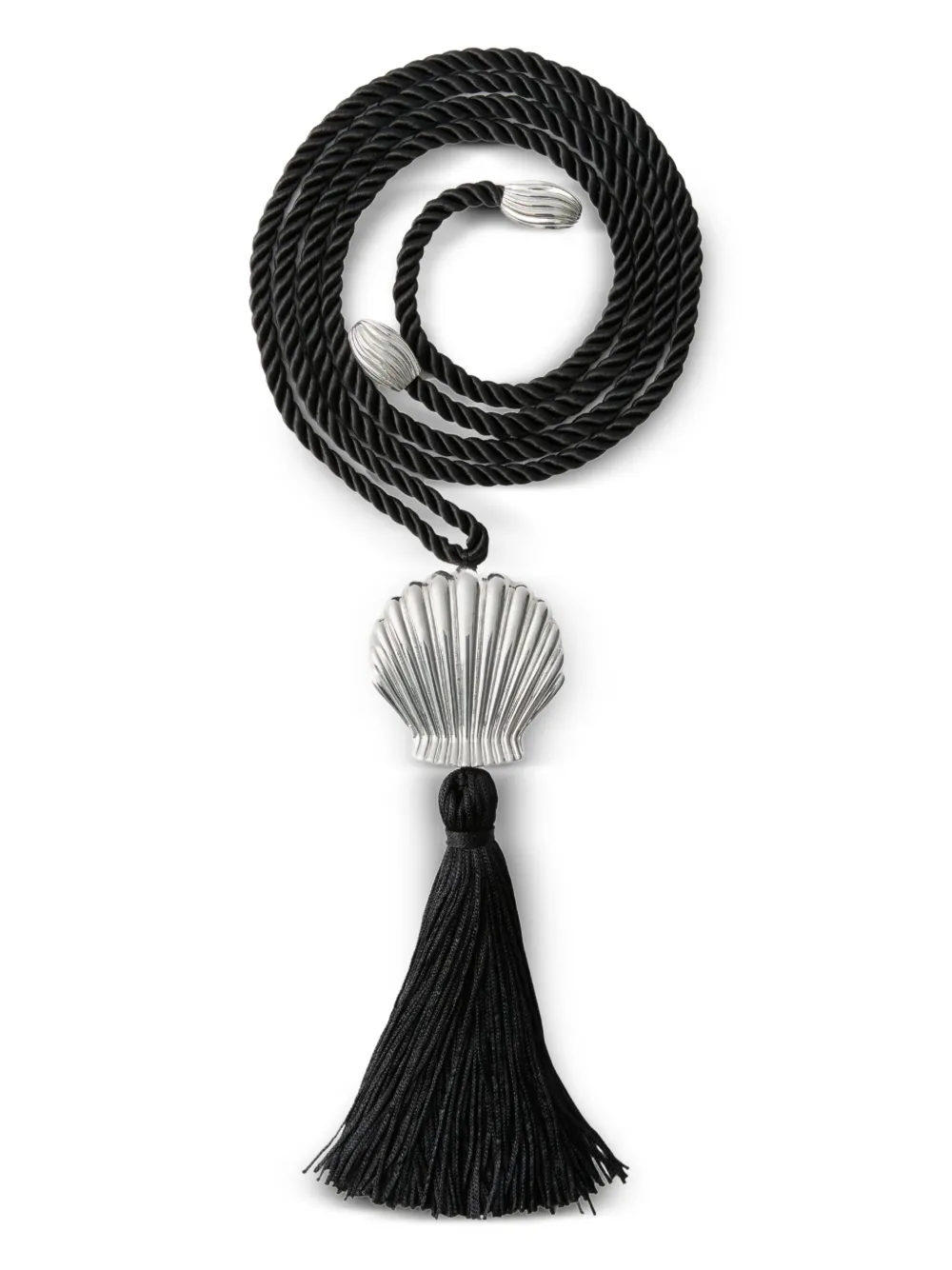 Julietta Éze Shell Tassel Necklace In Black