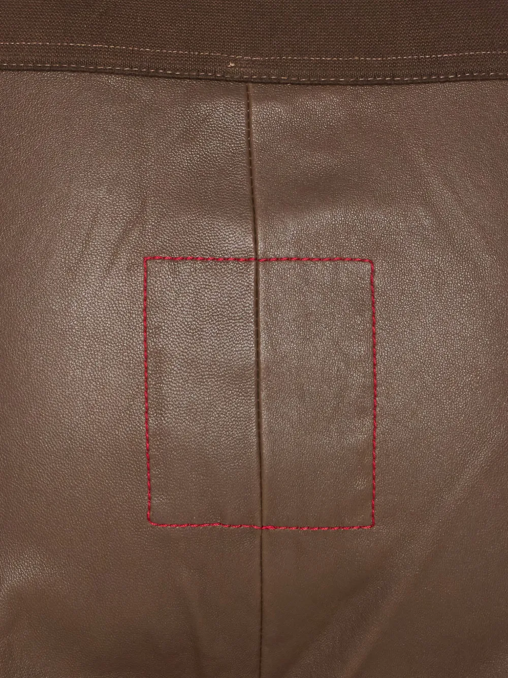 Uma Wang Stretch Leather Trousers Elastic Waist In Brown