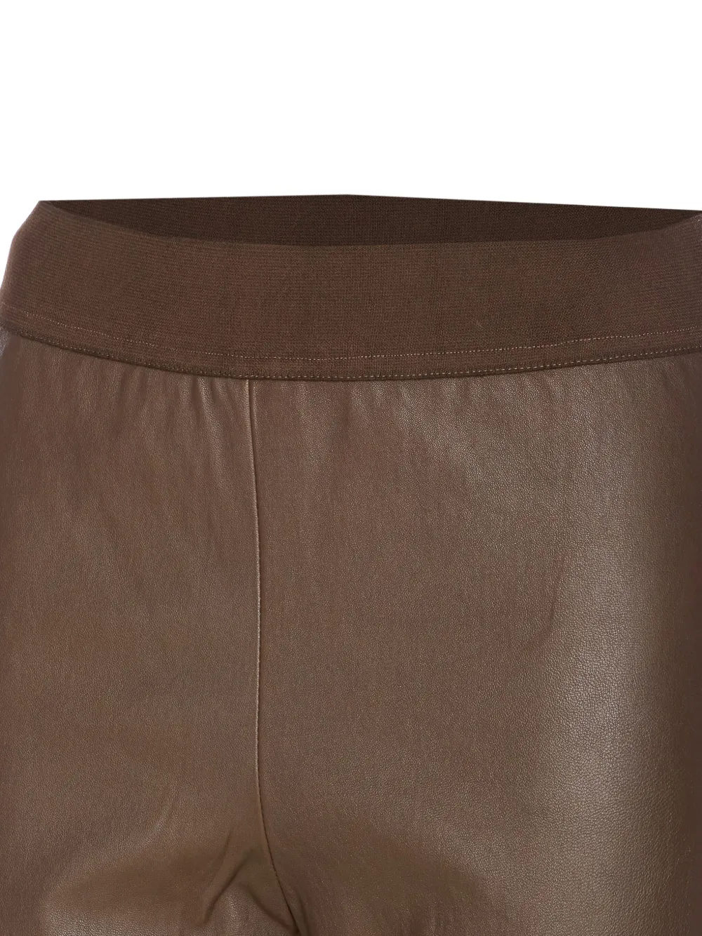 Uma Wang Stretch Leather Trousers Elastic Waist In Brown