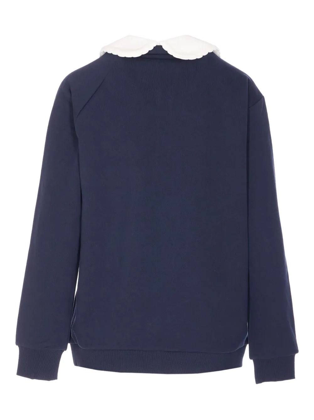 Shushu-tong Doll Collar Embroidered Sweatshirt In Blue