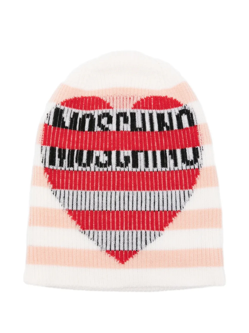 MOSCHINO JEANS striped heart beanie - Rosa