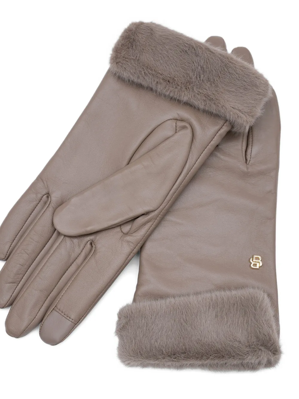 BOSS Handschoenen met afwerking van bont - Bruin