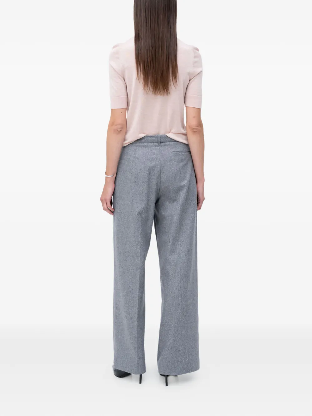 BOSS Broek met wijde pijpen - Grijs