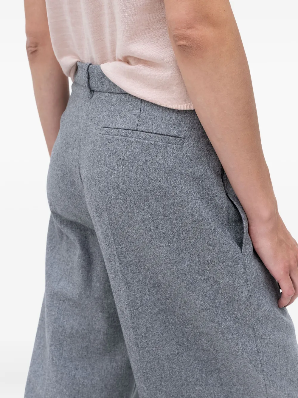 BOSS Broek met wijde pijpen Grijs