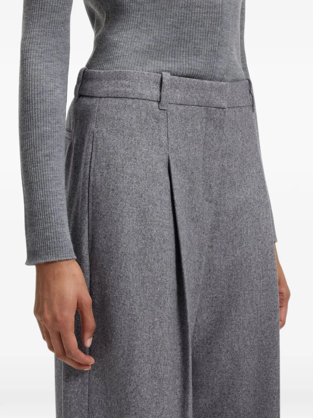 BOSS Broek met wijde pijpen Grijs