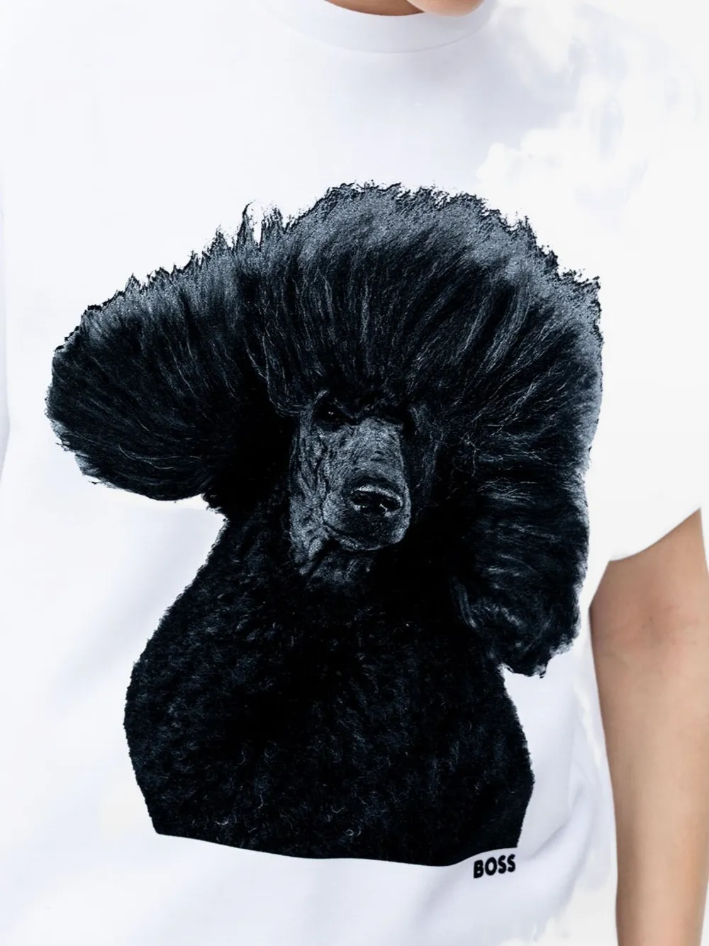 BOSS T-shirt met poederprint Wit