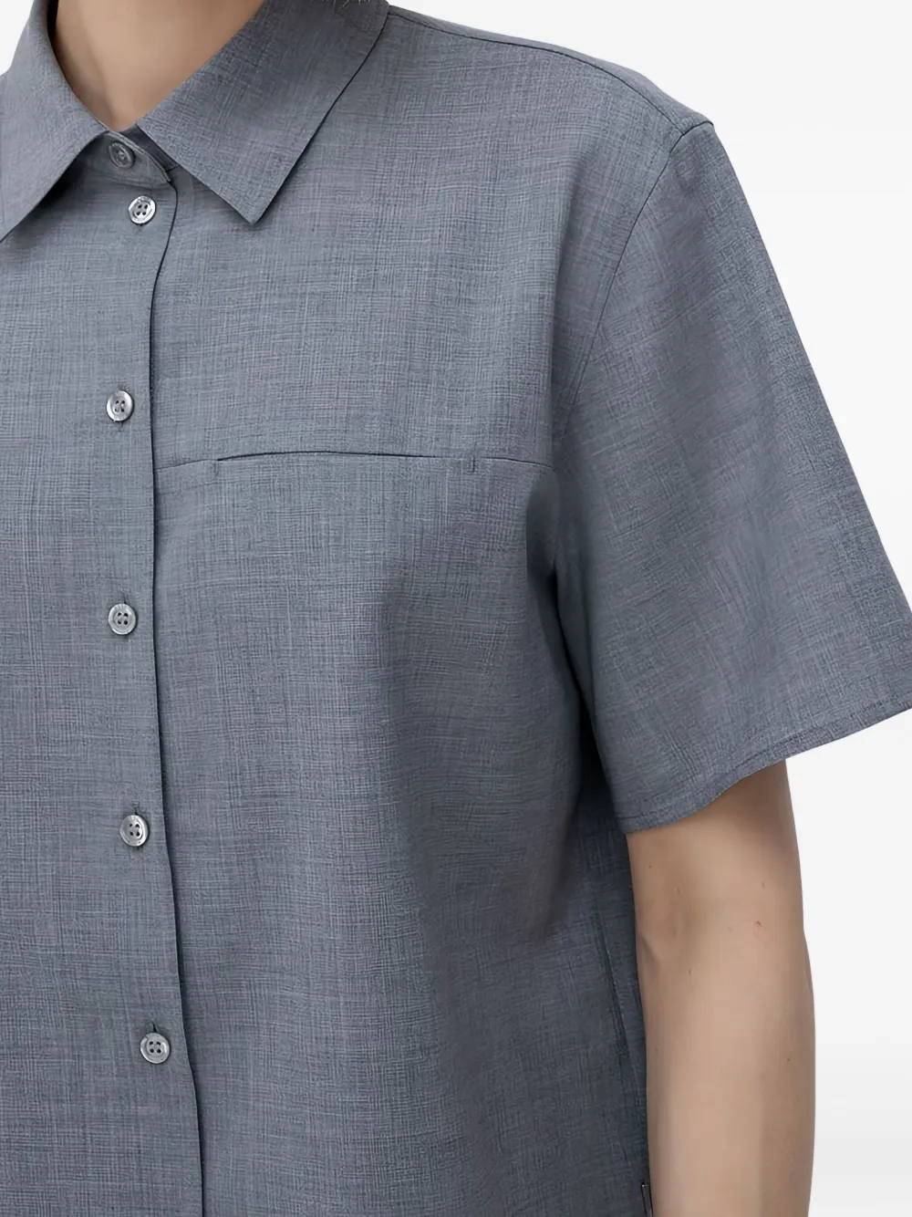 Hugo Boss Buttoned Short-sleeve Shirt In Gray