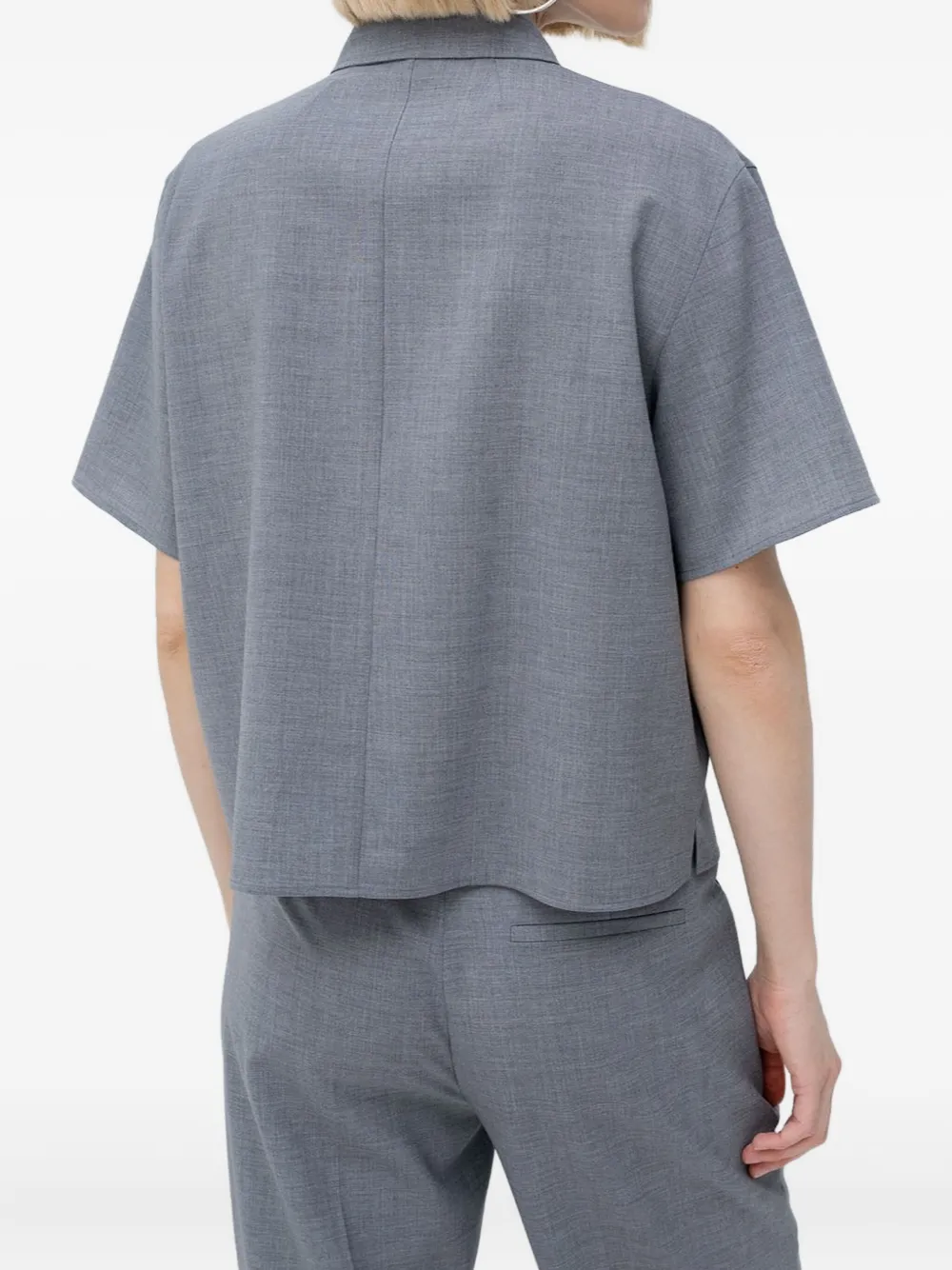 Hugo Boss Buttoned Short-sleeve Shirt In Gray