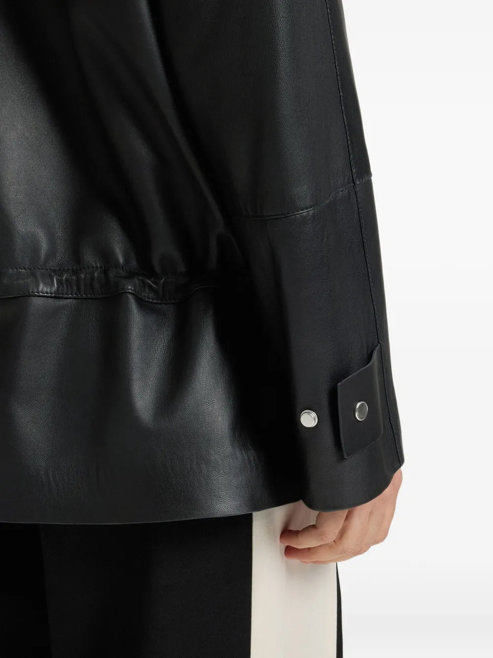 Hugo Boss Long-length Biker Jacket In Black