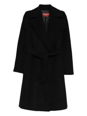 S Max Mara ベルテッド ダブルコート | ブラック | FARFETCH JP