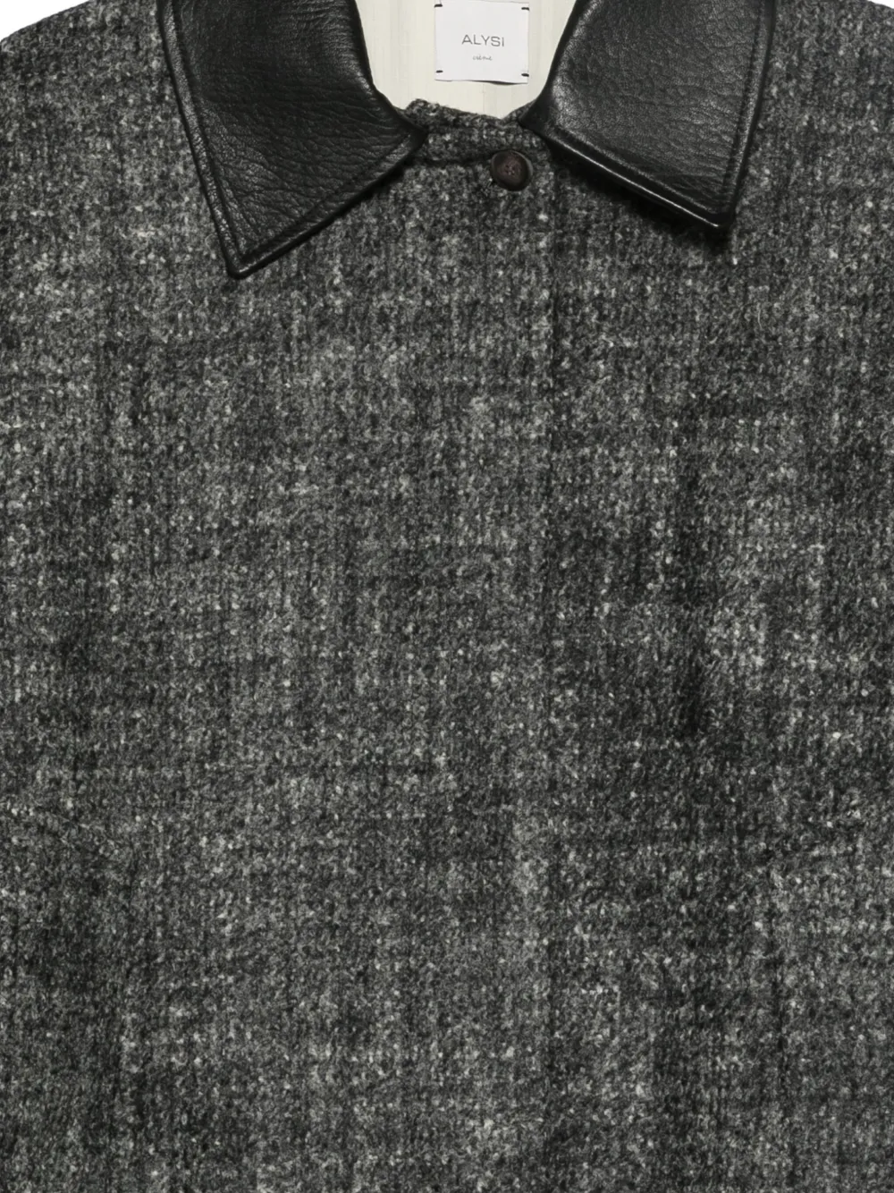 Alysi Mantel met contrasterende kraag Grijs