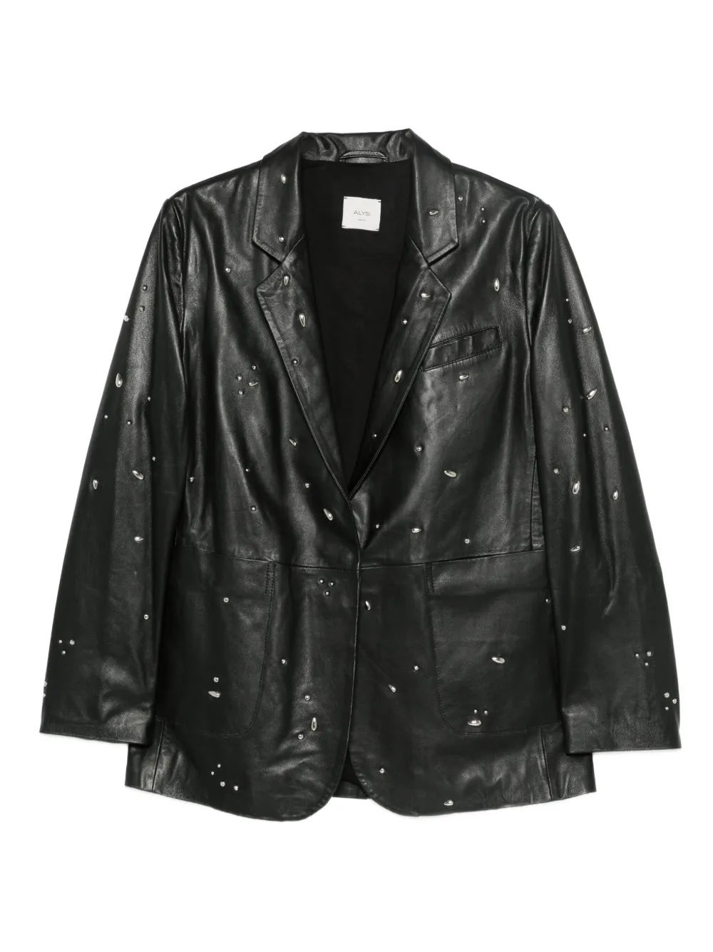 Alysi embellished leather jacket - Nero