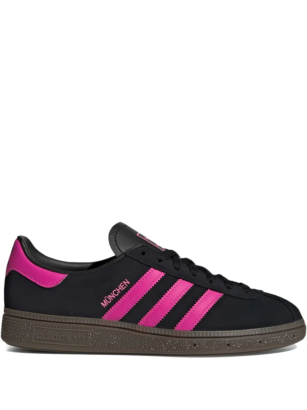 Adidas Originals Sneaker München In Black/fuchsia Suede In Multi