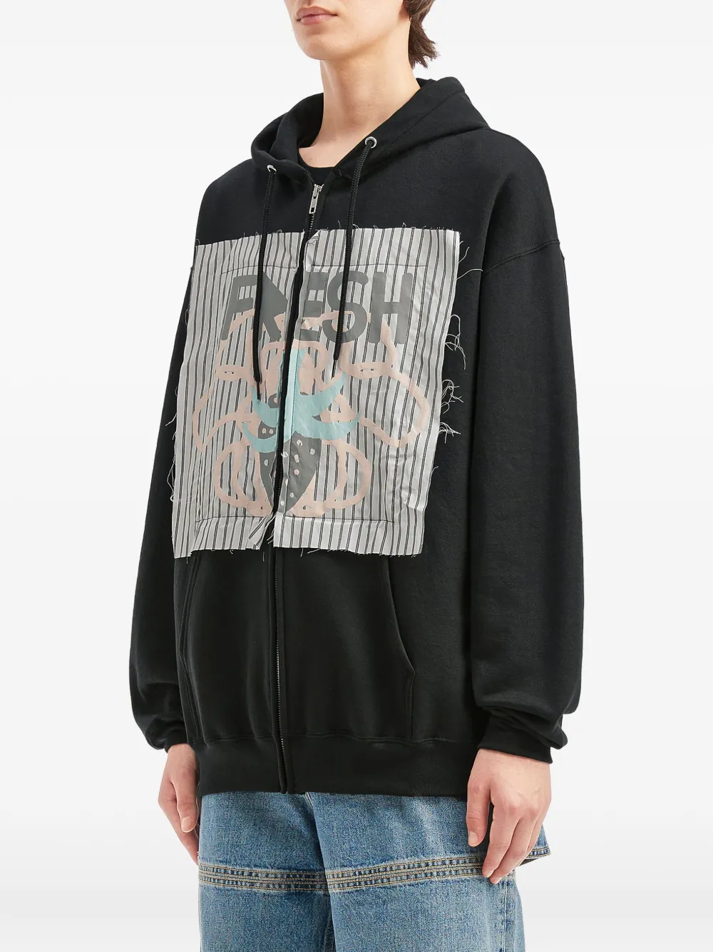  Westfall Graphic-print Zip-up Hoodie - Black 