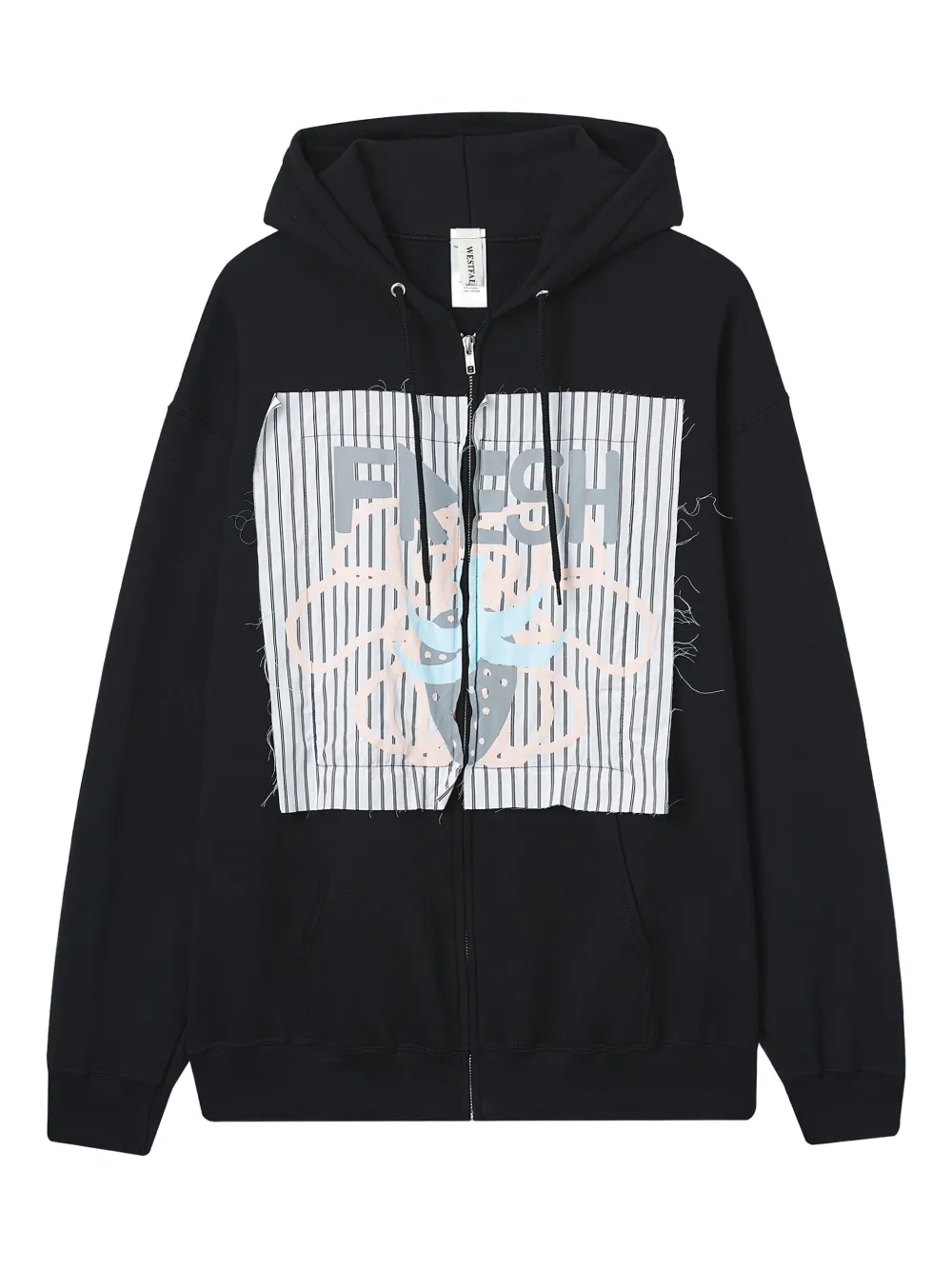 WESTFALL hoodie con cierre y estampado gráfico | negro | Image 1