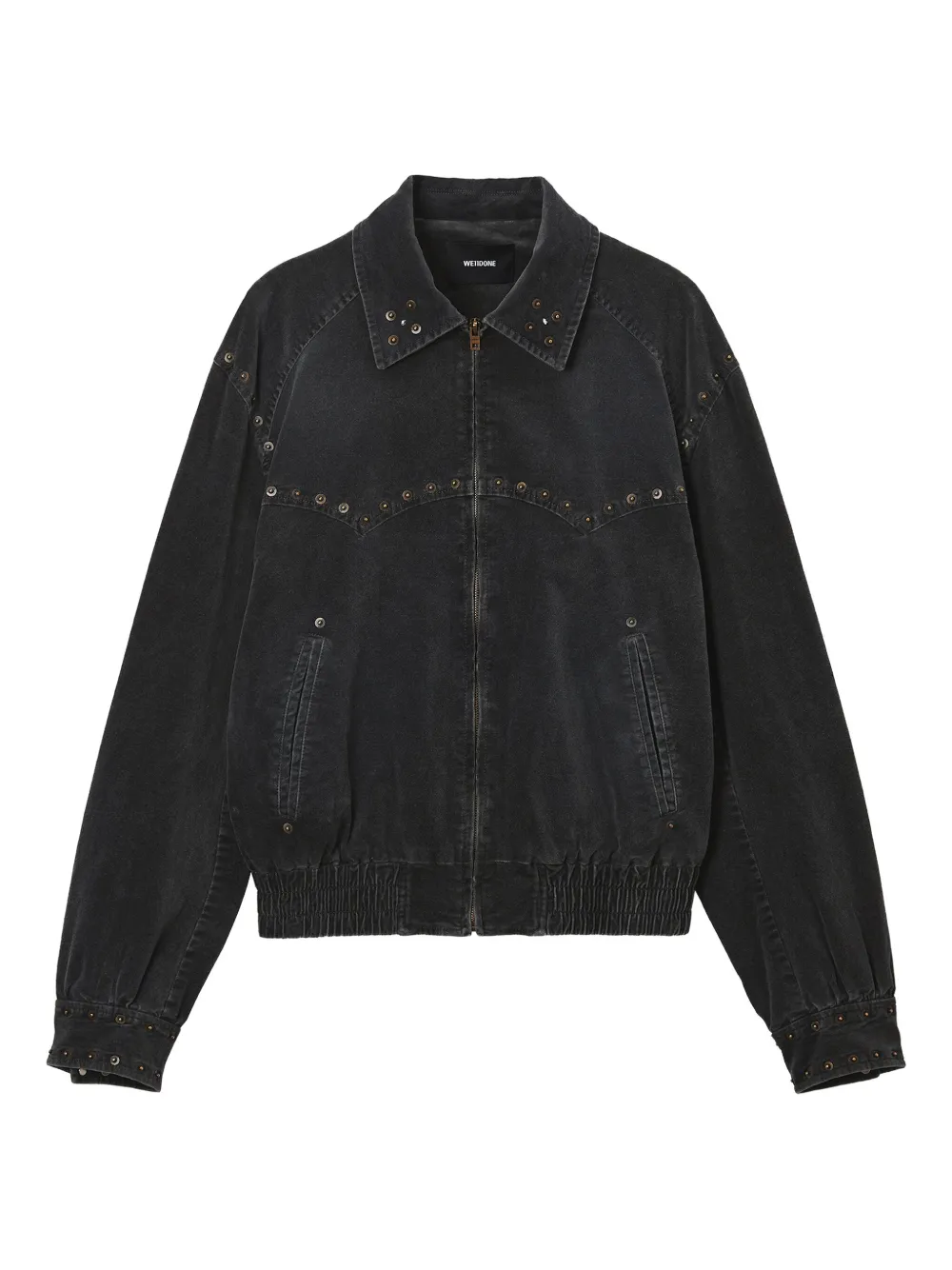 We11 Done Studded Zip Jacket In Black